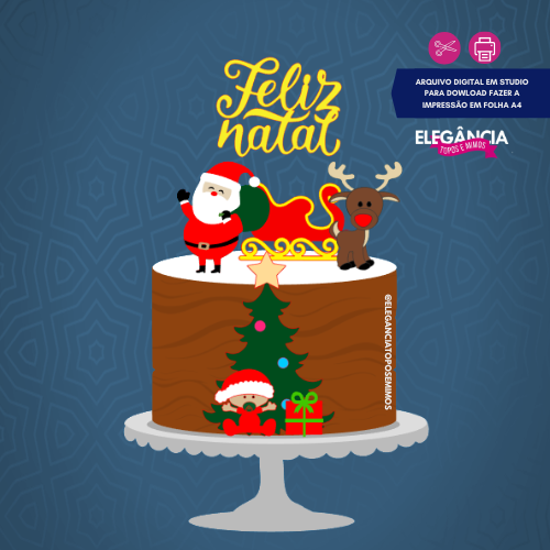 Topo de Bolo Primeiro Natal 3D Arquivo de Corte