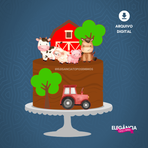 Topo de Bolo Fazendinha Arquivo de Corte
